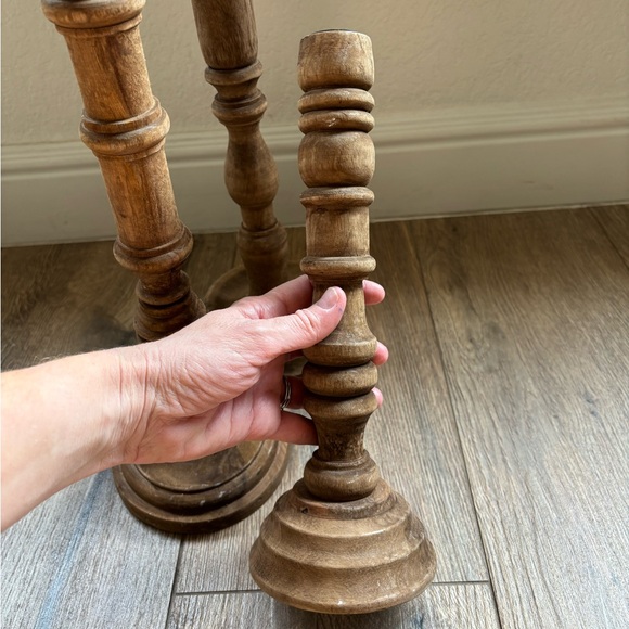 Magnolia Home Rustic Wooden Candle Holders Set of 3 French Farmhouse Modern - Picture 5 of 16